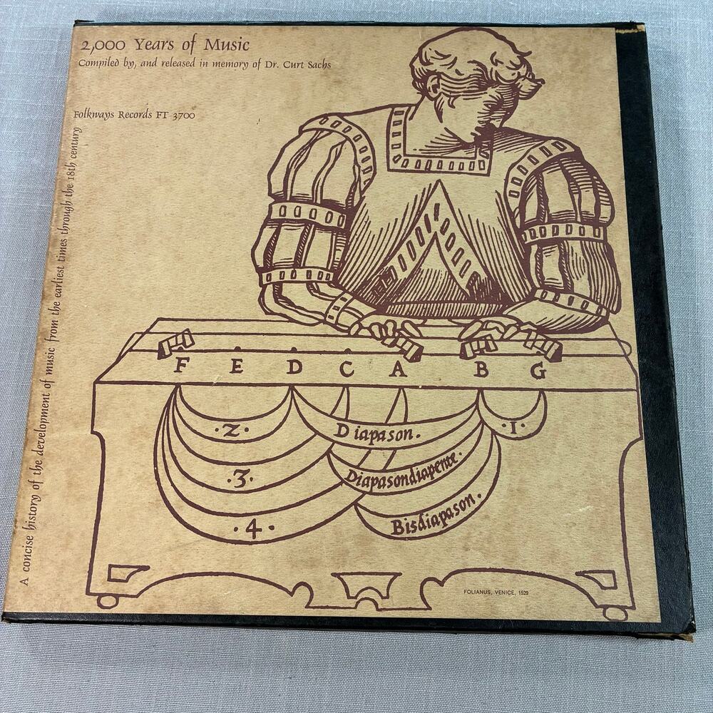 2,000 Years Of Music Folkways Records FT 3700 2LP Box Set Curt Sachs